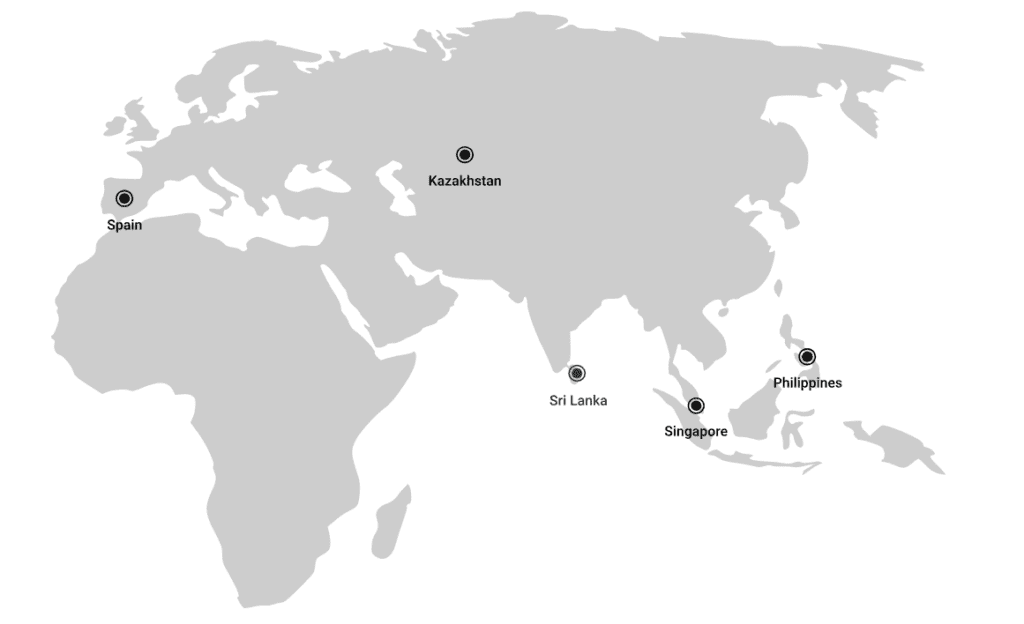 Es una imagen del mundo que nos indica donde están físicamente los Originadores de los Préstamos de la plataforma de Crowdfunding y Crowdlending Robocash