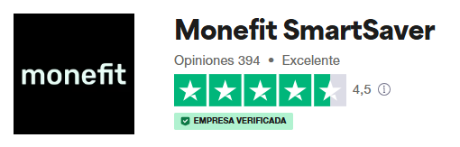 Logo MONEFIT SMARTSAVER Logo MONEFIT SMARTSAVER y Puntuación de TrustPilot